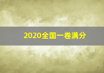 2020全国一卷满分