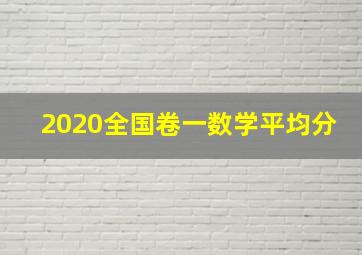 2020全国卷一数学平均分