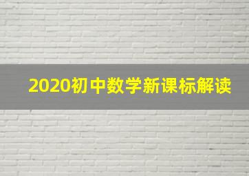 2020初中数学新课标解读