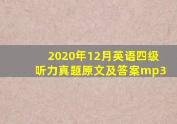 2020年12月英语四级听力真题原文及答案mp3