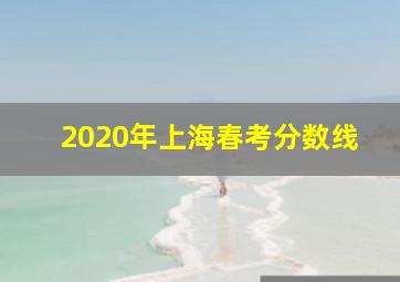 2020年上海春考分数线