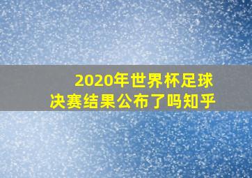 2020年世界杯足球决赛结果公布了吗知乎