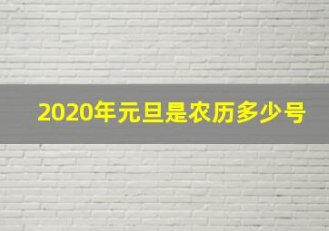 2020年元旦是农历多少号