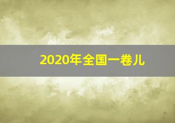 2020年全国一卷儿