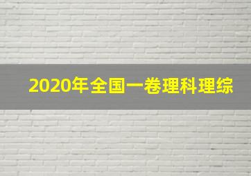 2020年全国一卷理科理综