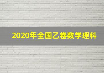 2020年全国乙卷数学理科