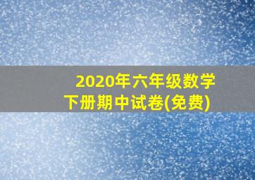 2020年六年级数学下册期中试卷(免费)