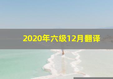 2020年六级12月翻译