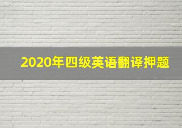 2020年四级英语翻译押题