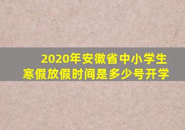 2020年安徽省中小学生寒假放假时间是多少号开学