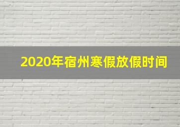 2020年宿州寒假放假时间