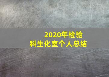 2020年检验科生化室个人总结