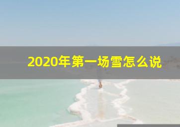 2020年第一场雪怎么说