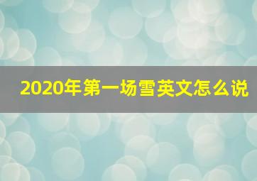 2020年第一场雪英文怎么说