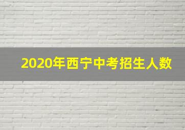 2020年西宁中考招生人数