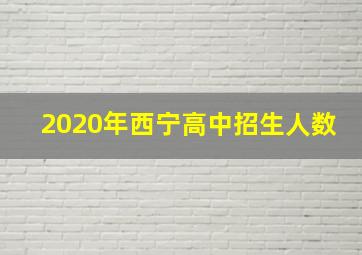 2020年西宁高中招生人数