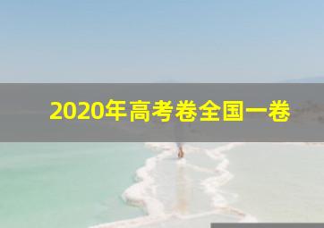 2020年高考卷全国一卷