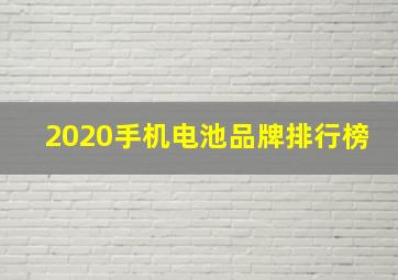 2020手机电池品牌排行榜