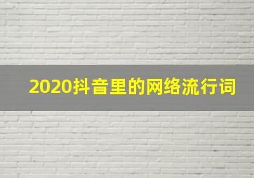 2020抖音里的网络流行词