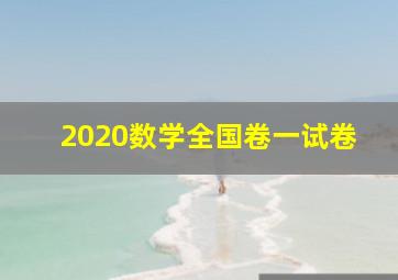 2020数学全国卷一试卷