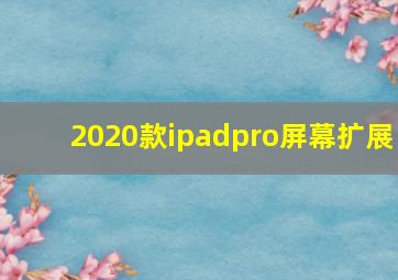 2020款ipadpro屏幕扩展