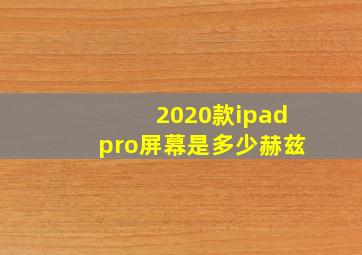 2020款ipadpro屏幕是多少赫兹