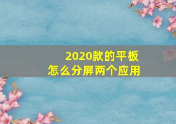 2020款的平板怎么分屏两个应用