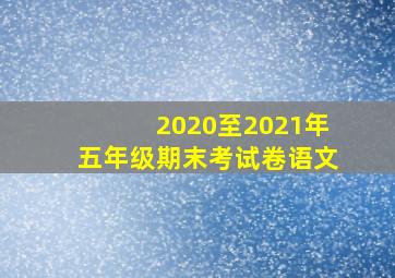 2020至2021年五年级期末考试卷语文