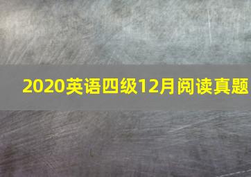 2020英语四级12月阅读真题