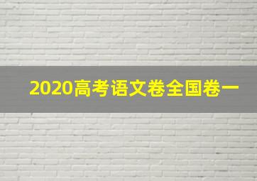 2020高考语文卷全国卷一