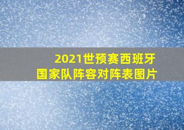 2021世预赛西班牙国家队阵容对阵表图片