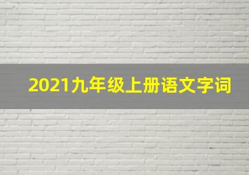 2021九年级上册语文字词