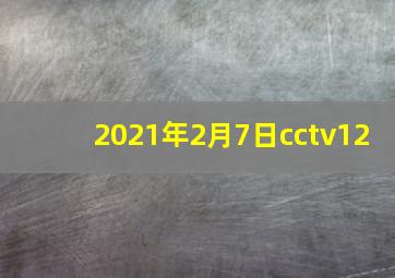 2021年2月7日cctv12