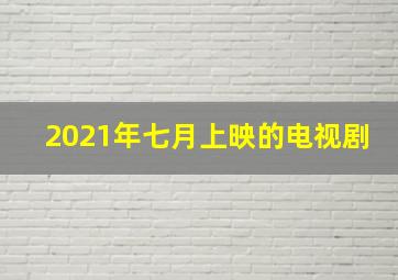 2021年七月上映的电视剧