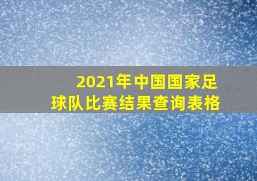 2021年中国国家足球队比赛结果查询表格