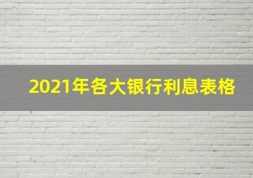 2021年各大银行利息表格