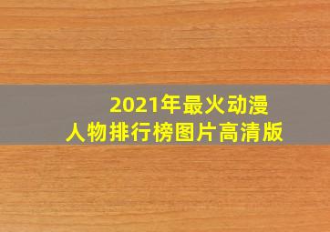 2021年最火动漫人物排行榜图片高清版