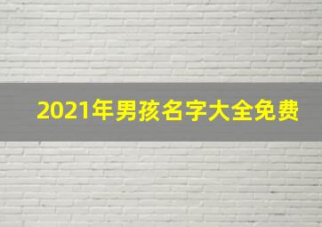 2021年男孩名字大全免费