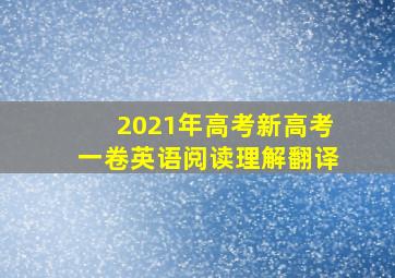 2021年高考新高考一卷英语阅读理解翻译