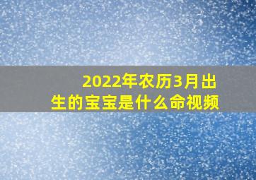 2022年农历3月出生的宝宝是什么命视频