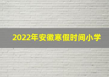 2022年安徽寒假时间小学