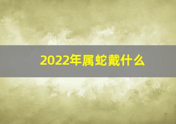 2022年属蛇戴什么