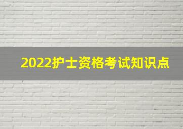 2022护士资格考试知识点