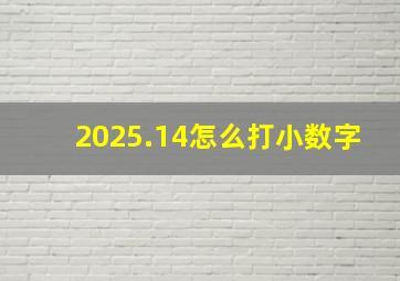 2025.14怎么打小数字