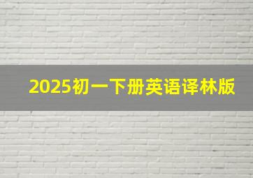 2025初一下册英语译林版