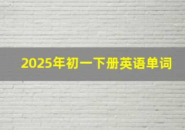 2025年初一下册英语单词