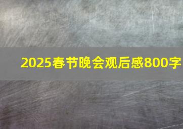 2025春节晚会观后感800字