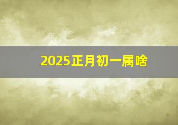 2025正月初一属啥