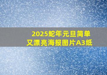 2025蛇年元旦简单又漂亮海报图片A3纸