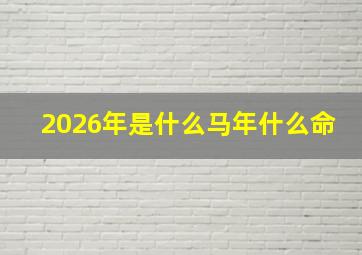 2026年是什么马年什么命